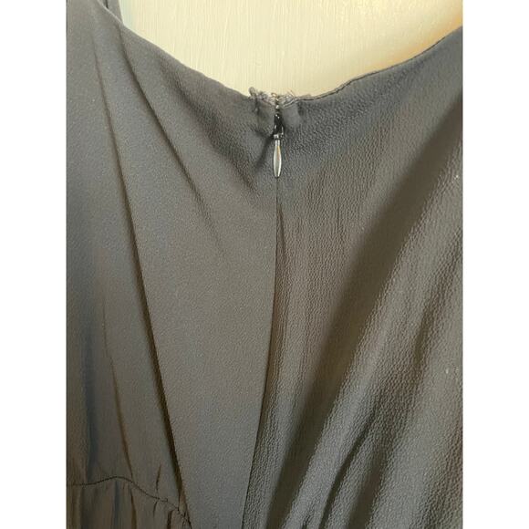 Kate & Mallory sleeveless ruffled jumpsuit black zip elastic waist wide leg 2X - Picture 6 of 8